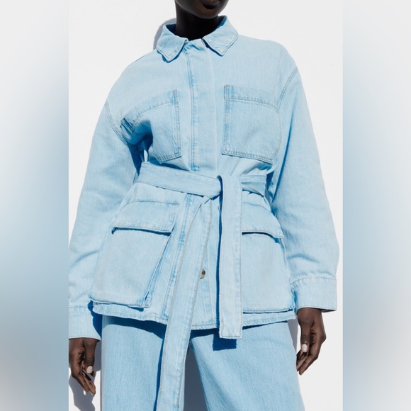 Zara Light Blue Jean Jacket - Picture 9 of 12